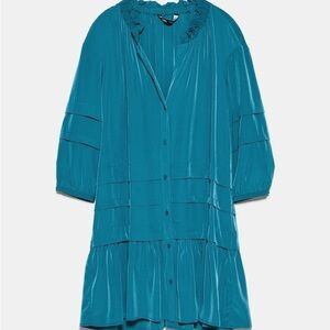 Zara Teal Duck Dress M